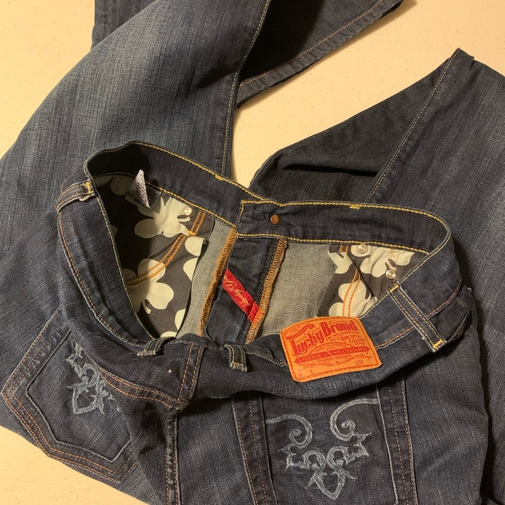 Lucky Brand Jeans By Gene Montesano Reg Straight Leg Classic Cotton Size 12/31 - Picture 9 of 13